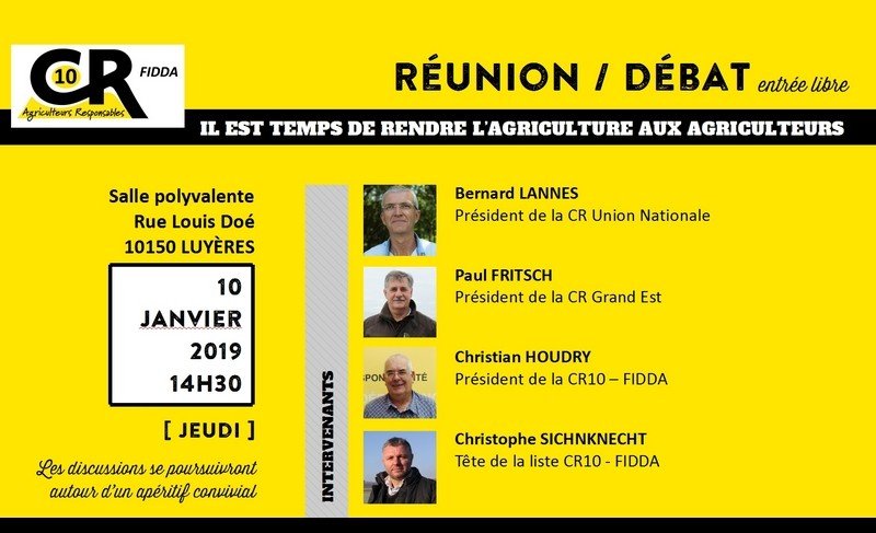 Réunion 10 janvier 2019 - Aube CR10 FIDDA